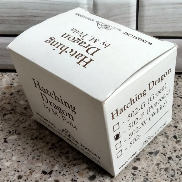 Vintage Peacock Hatching Dragon Statue 1984 PENA, In Original Box - RARE - Picture 11 of 11